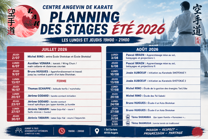 Image pour Planning des stages été 2026